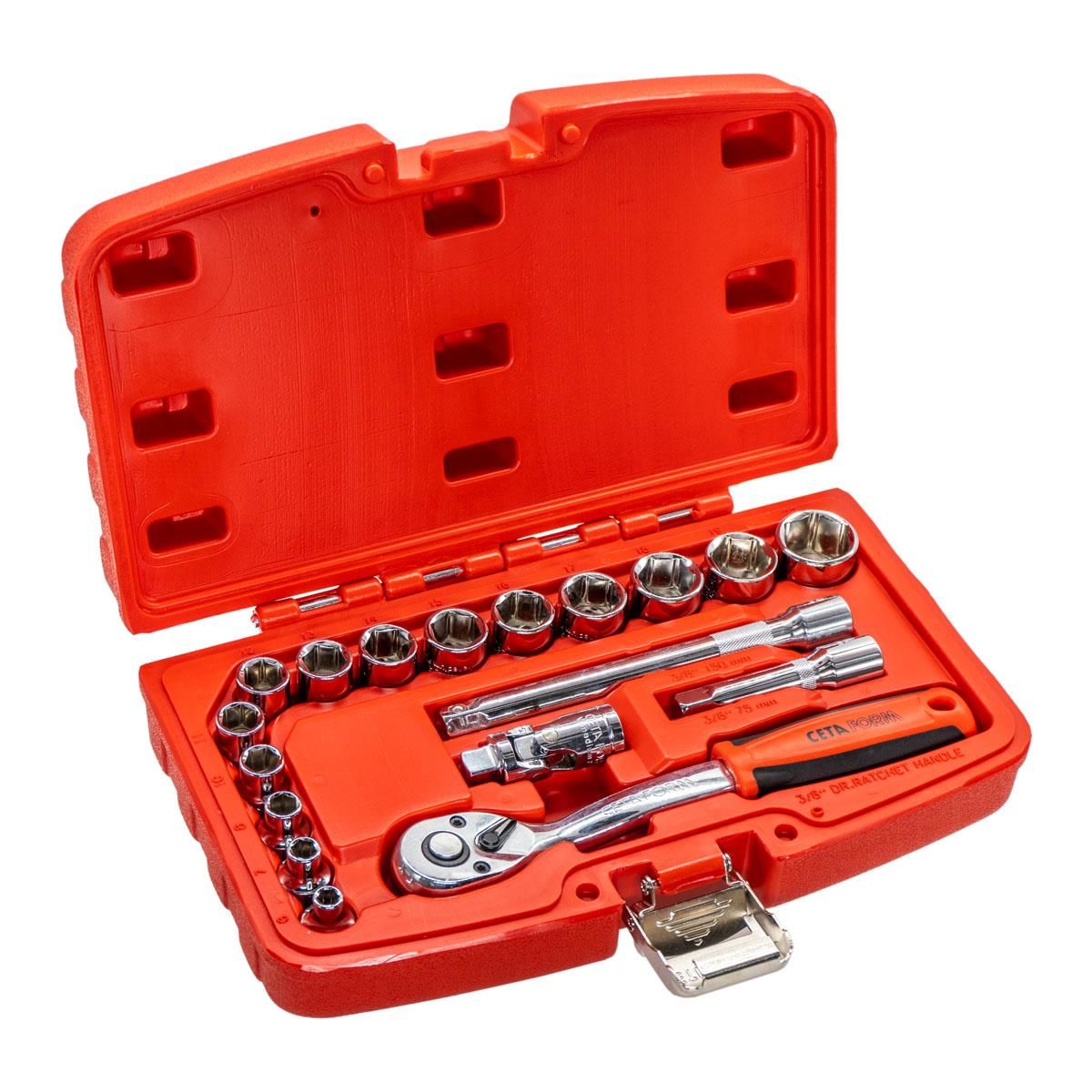 18 Parça 3/8'' 6 Köşe Lokma Takımı